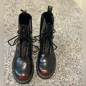 cherry red zip up dr martens